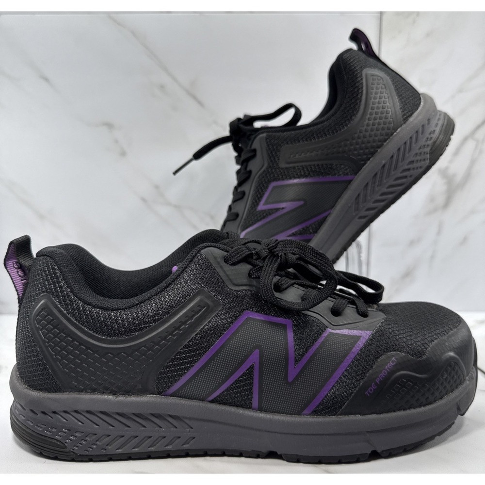 New Balance✨Women's Aluminum Toe✨Evolve✨ Industrial Shoe✨Black✨Purple✨WIDE✨6.5